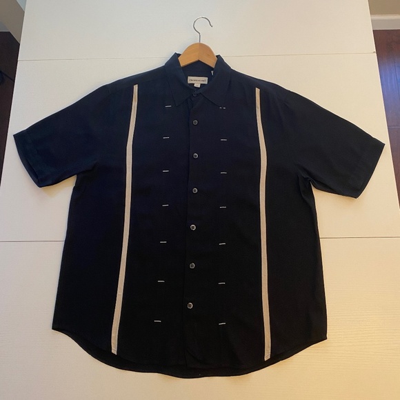 Pronto Uomo Mens Vintage 100% Silk Casual Button Down Shirt Size Large - Picture 2 of 10